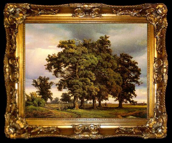 framed  Georg-Heinrich Crola Oak Trees, ta009-2